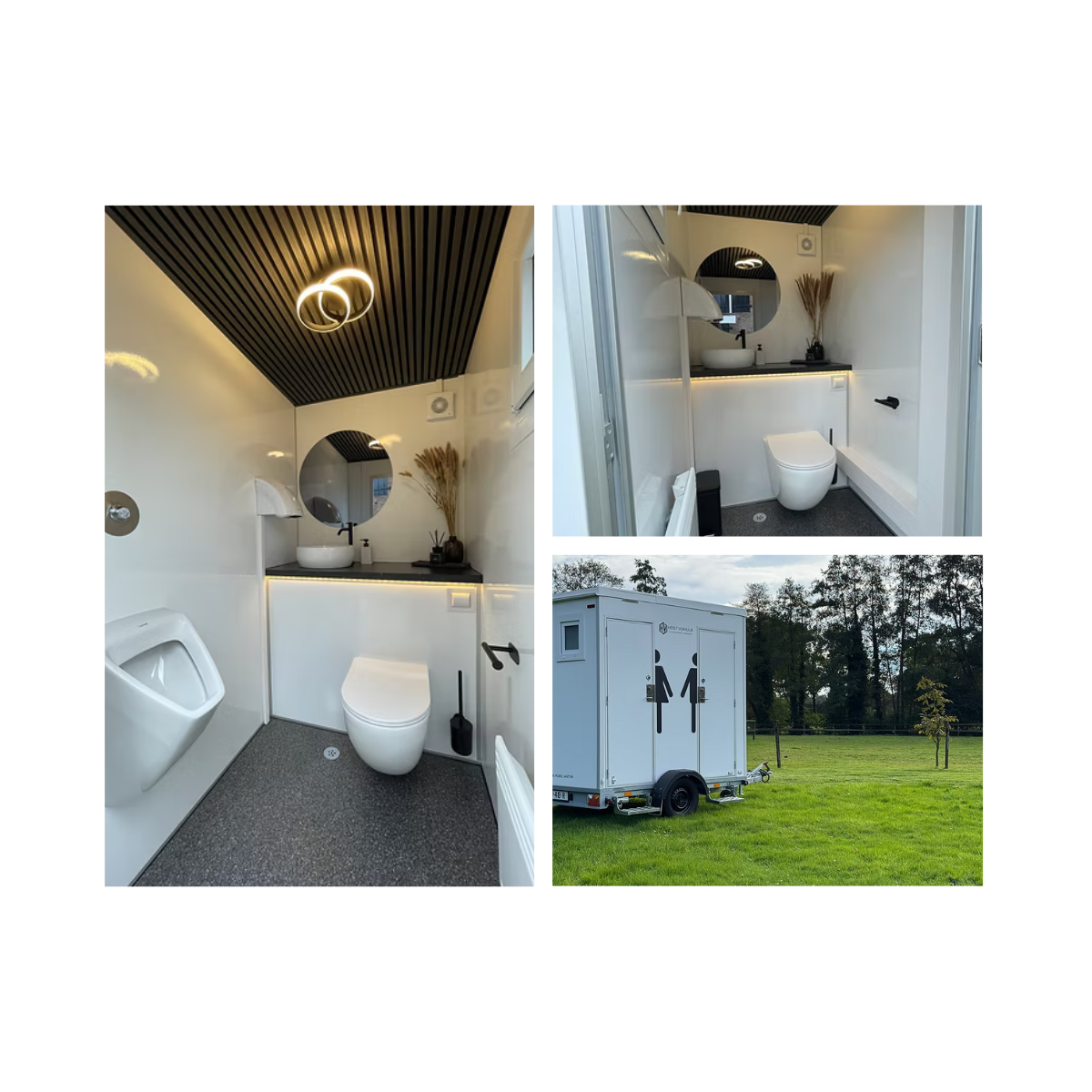 Luxe Toiletwagen DUO – 1 dames- en 1 herencabine - Urinoir
