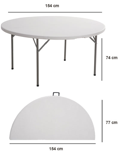 Tafel rond inklapbaar 154 cm