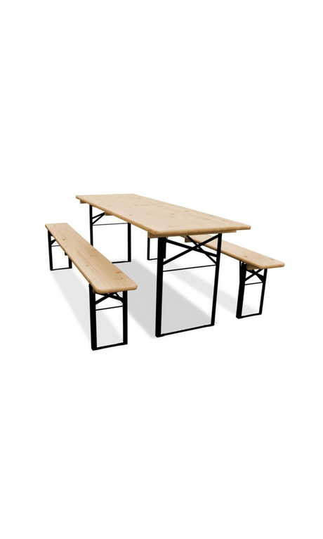 Biertafel Set 220cmx50cm - 1 Tafel + 2 Banken | Party Verhuur Het Oosten
